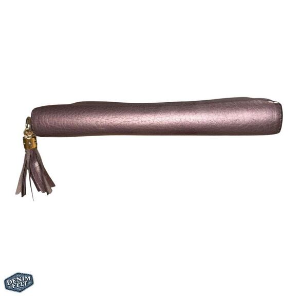 Gucci Purple/Lavender Metallic Soho GG Marmont Zip Around Tassel Long Wallet - Picture 3 of 16